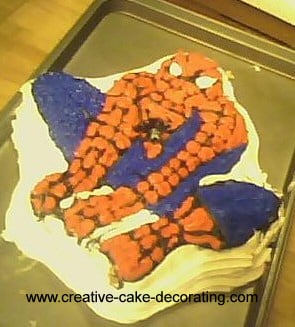 Spider man shaped cake