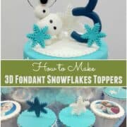 A poster of images showing how to make fondant snowflake toppers.