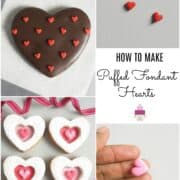 Poster making fondant hearts without cutters.