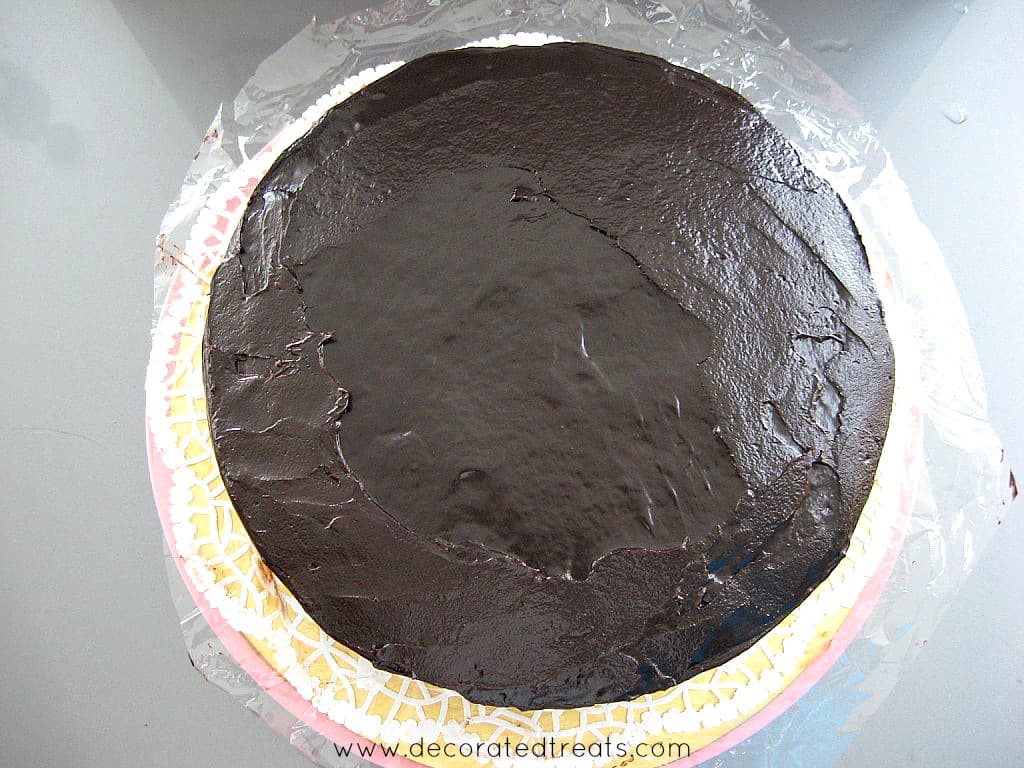 A chocolate covered cake