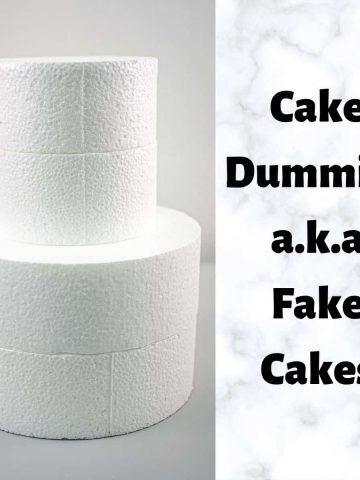 Cake dummies stacked to form a 2 tier fake cake