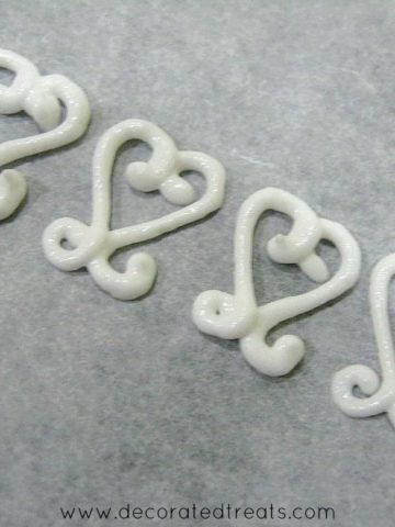 Filigree icing on parchment paper