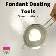 Using a small sieve to sift powdered sugar.