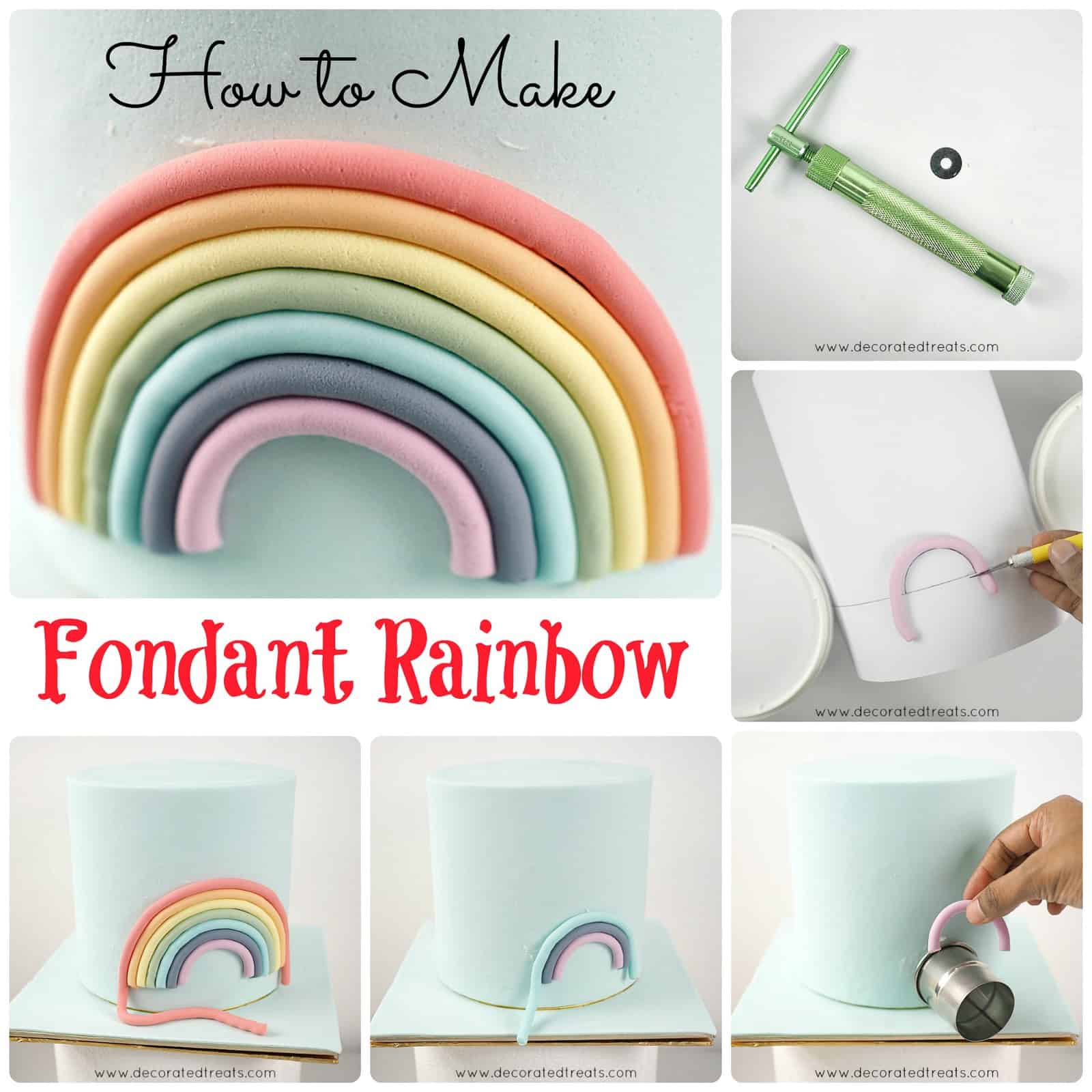 Poster for making fondant rainbow
