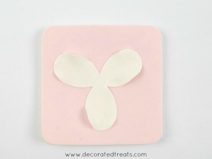 A gum paste flower petal with the edges thinned