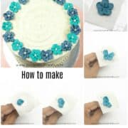 A poster showing how to make buttercream flowers.