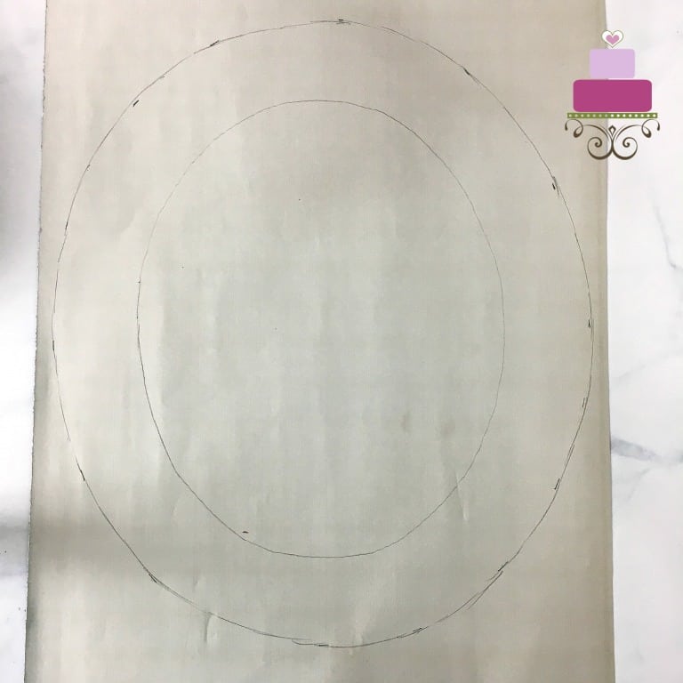 An oval template on a paper.