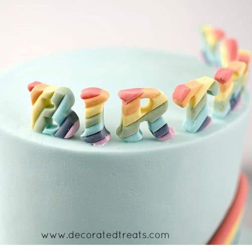 Rainbow Fondant Letters For Cake (How to Make) Decorated Treats