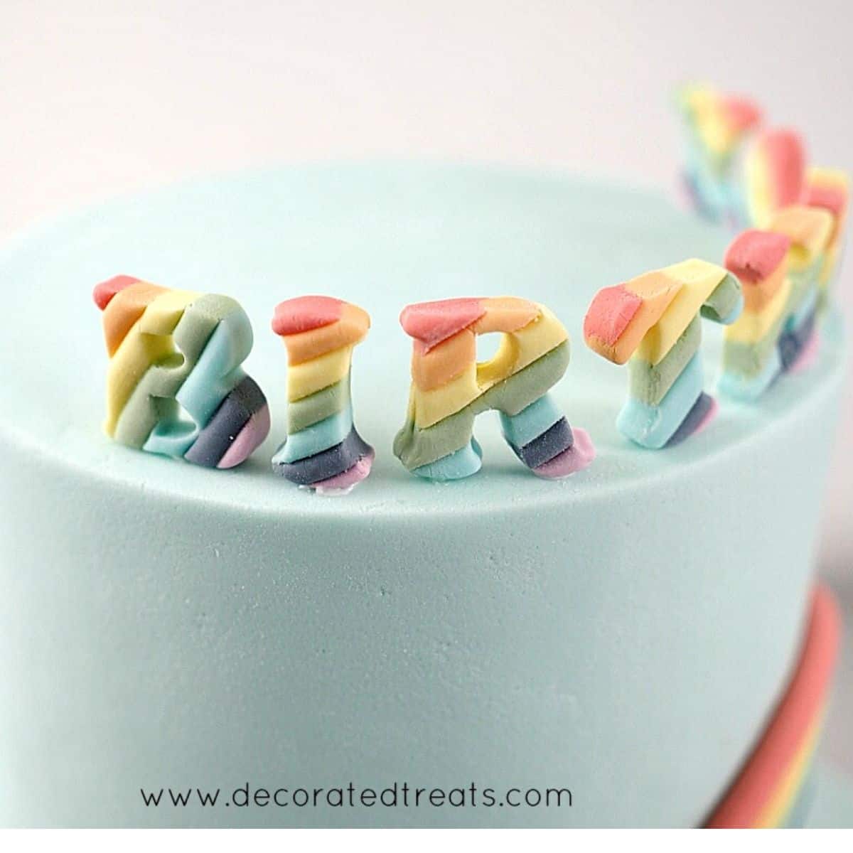 Fondant / Gum Paste Letters Cake Toppers. Edible Letters Cake Decoration.  Personalized Cake. Custom Lettering. 