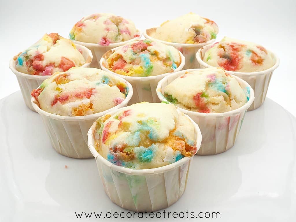Cupcakes baked with sprinkles in the batter