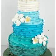 Poster for tropical beach wedding cake