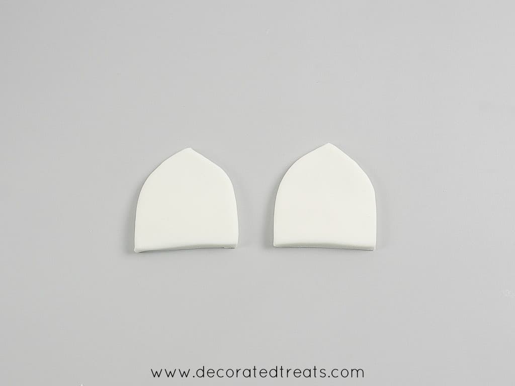 Fondant cut outs in the shape of horse ears