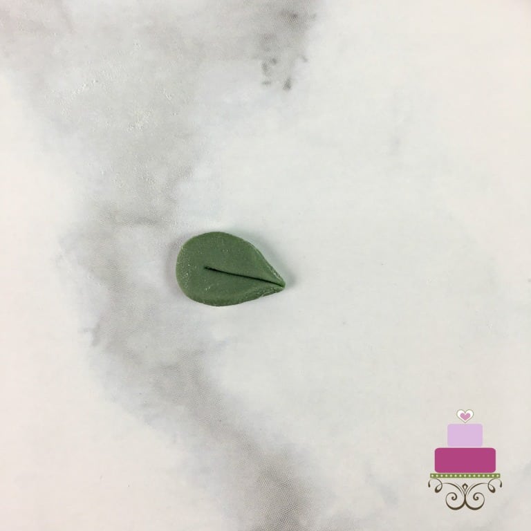Green fondant leaf