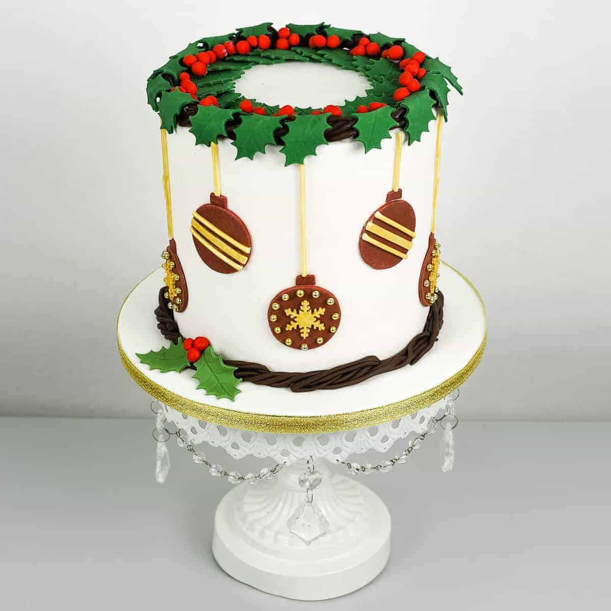Easy Christmas Cake Decorating Tutorial Decorated Treats