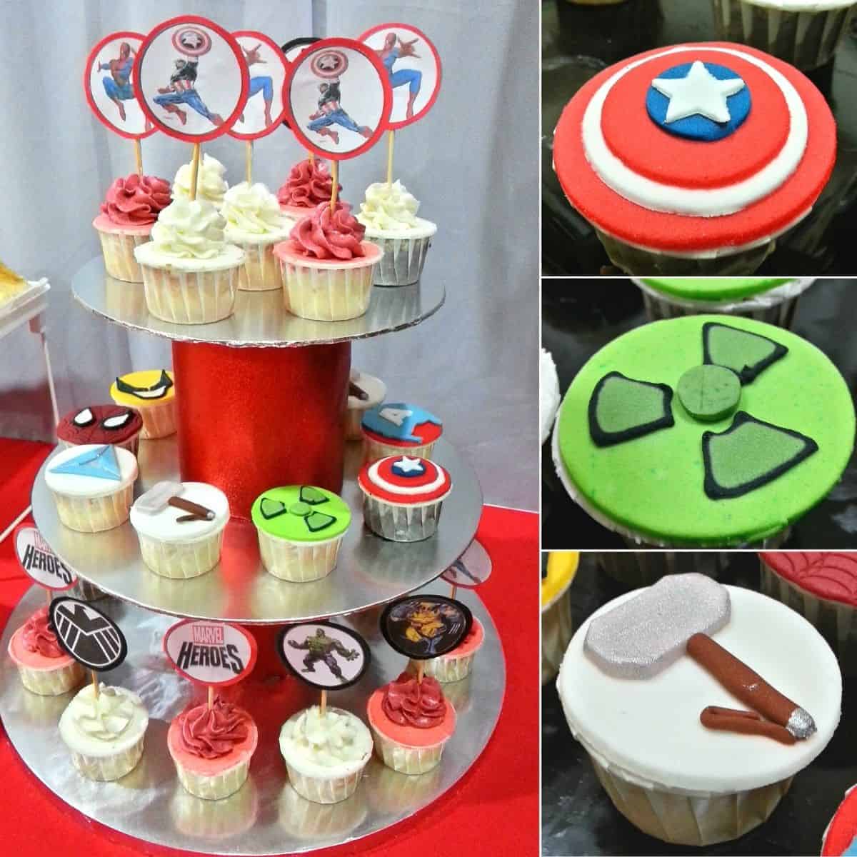 AVENGERS SUPER HEROS MIXED HAPPY BIRTHDAY EDIBLE CUPCAKE TOPPER DECORATION 