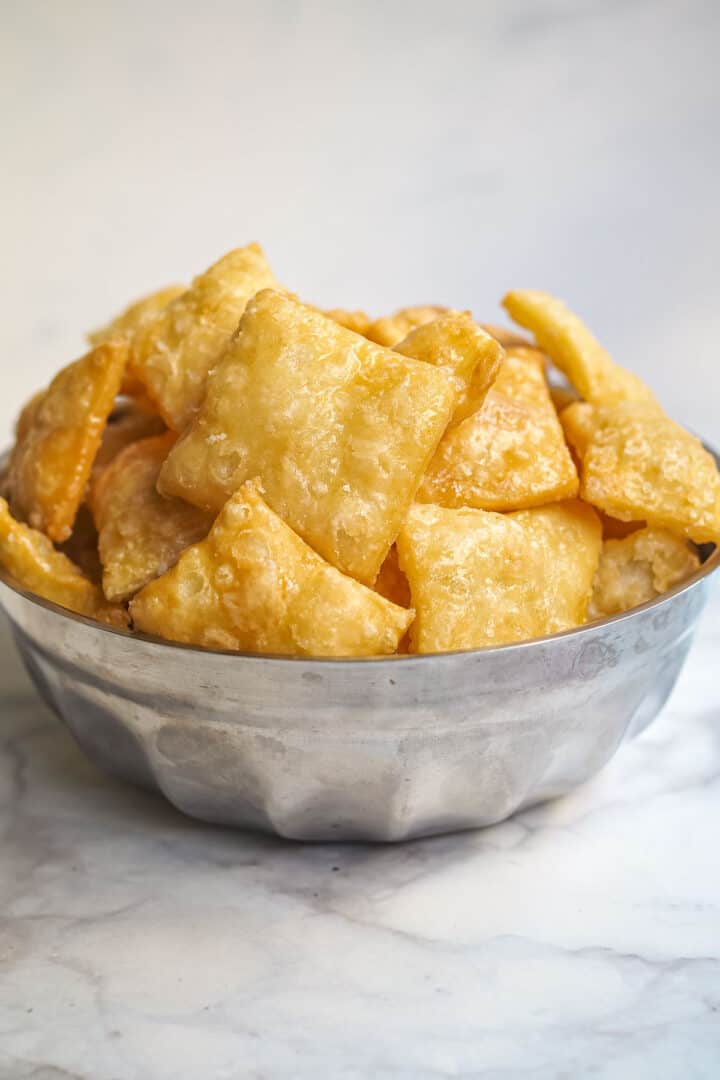 Fried Dough with Simple Syrup (Easy Fried Pastry Fritters) Decorated