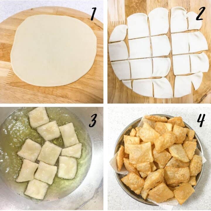 Fried Dough with Simple Syrup (Easy Fried Pastry Fritters) Decorated