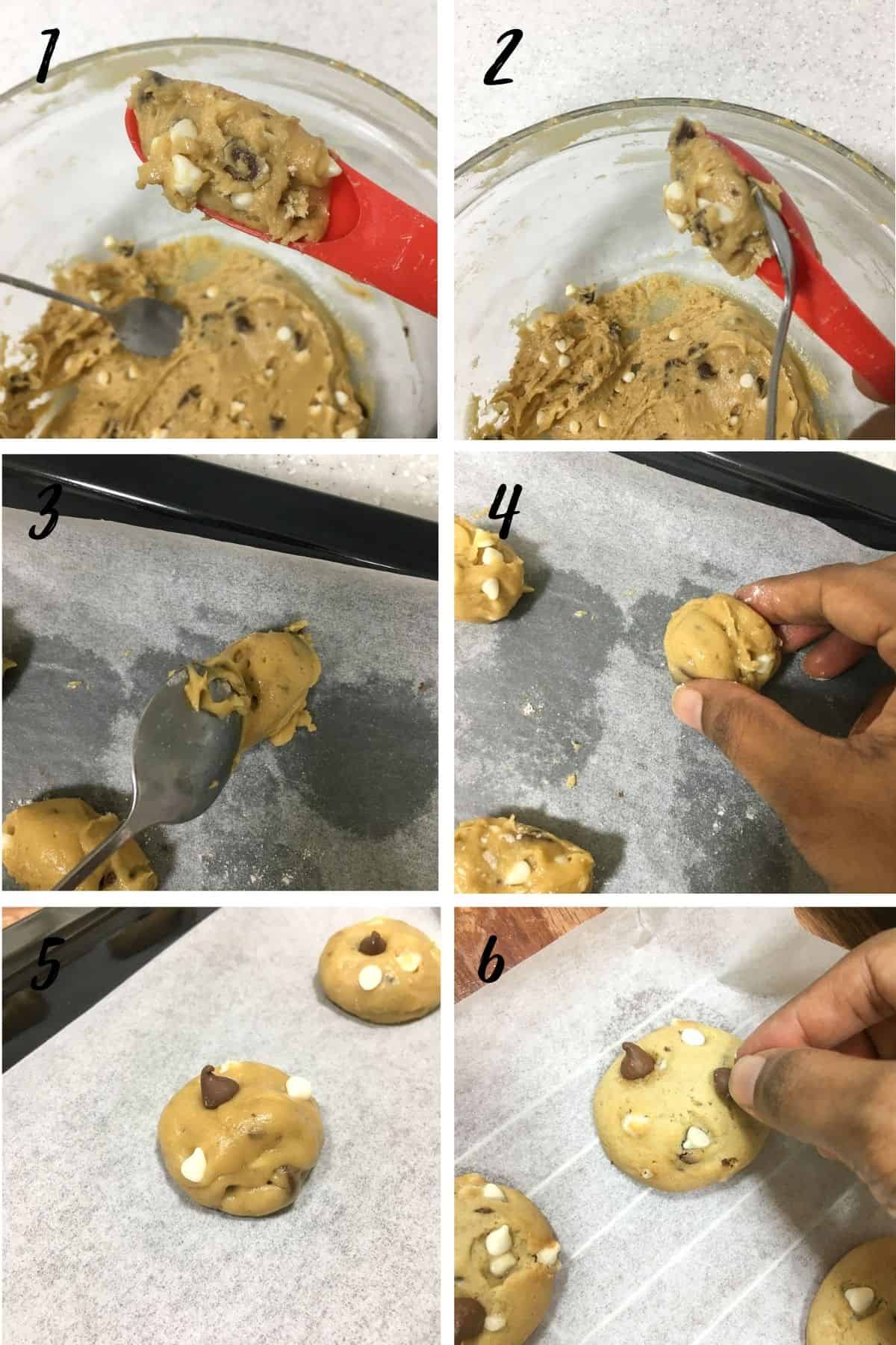 A poster of 6 images showing how to shape dough.