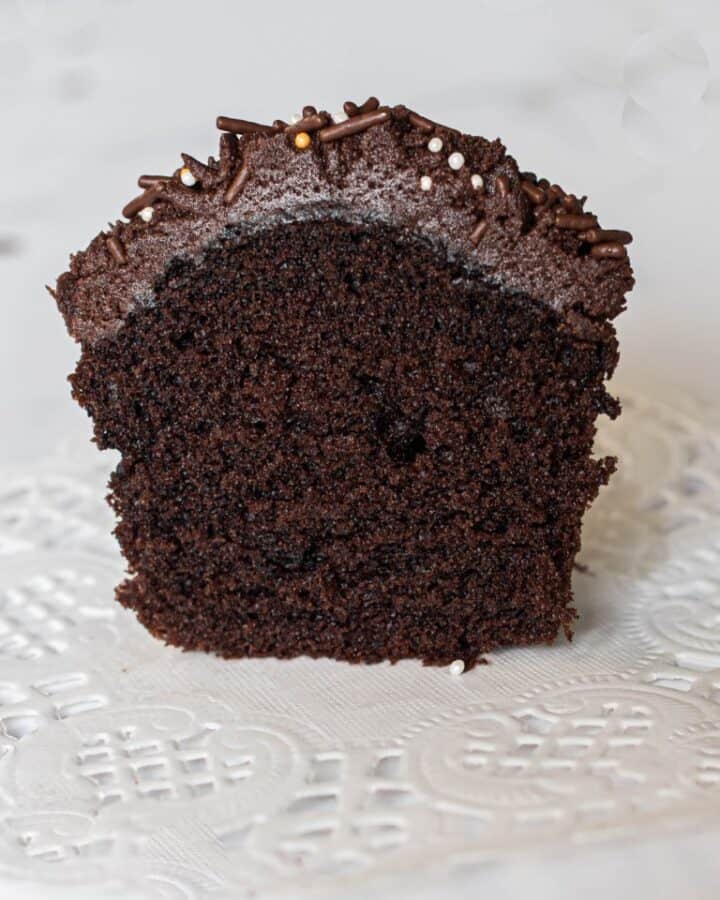 Triple chocolate cupcakes from scratch decorated treats