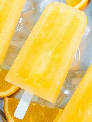 Close up of an orange popsicle