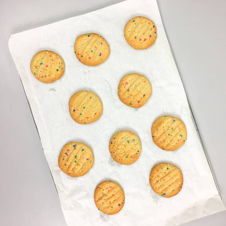 Simple Peanut Butter Cookies with Sprinkles Decorated Treats