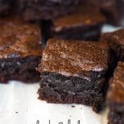 Chocolate brownies cut into squares