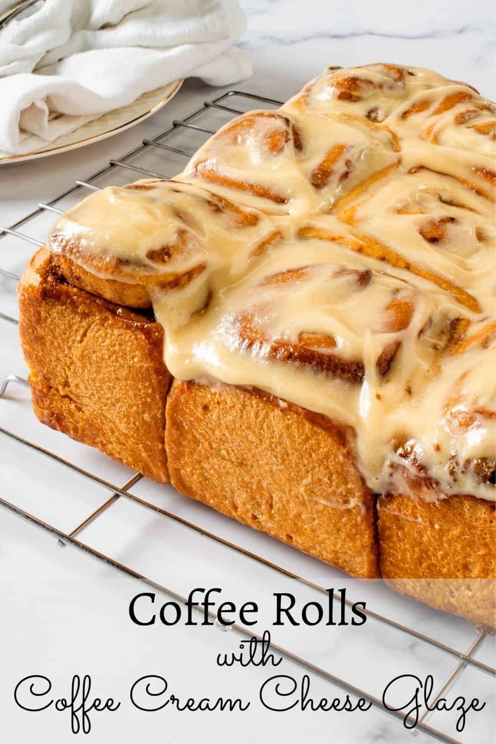 Coffee Rolls with Coffee Cream Cheese Glaze Decorated Treats
