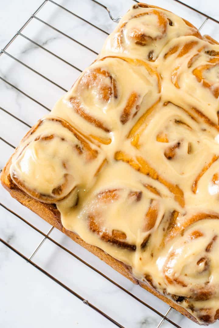 Coffee Rolls with Coffee Cream Cheese Glaze Decorated Treats