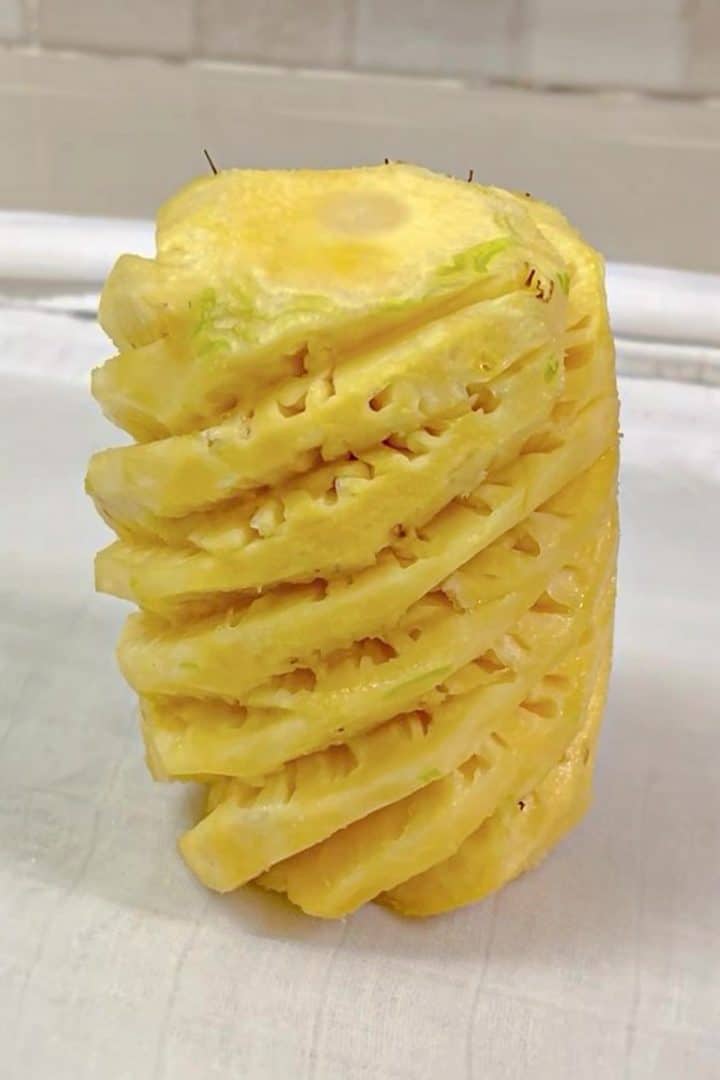 A peeled pineapple