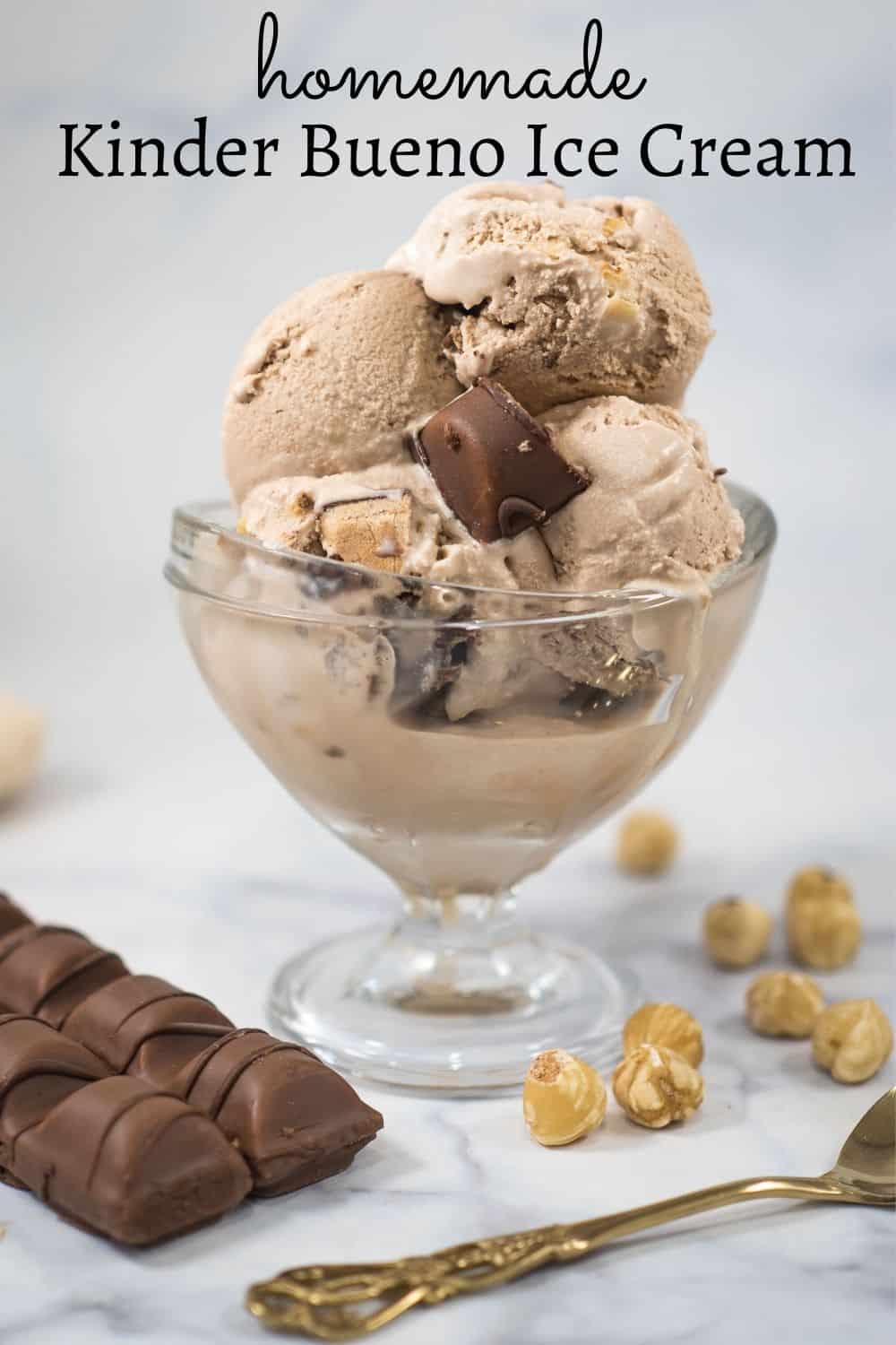 Kinder Bueno Ice Cream Easy Homemade Recipe Decorated Treats