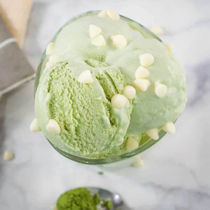 Matcha Ice Cream (Green Tea Ice Cream) | Decorated Treats