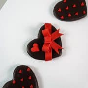 A set of 3 heart cookies for Valentines Day.