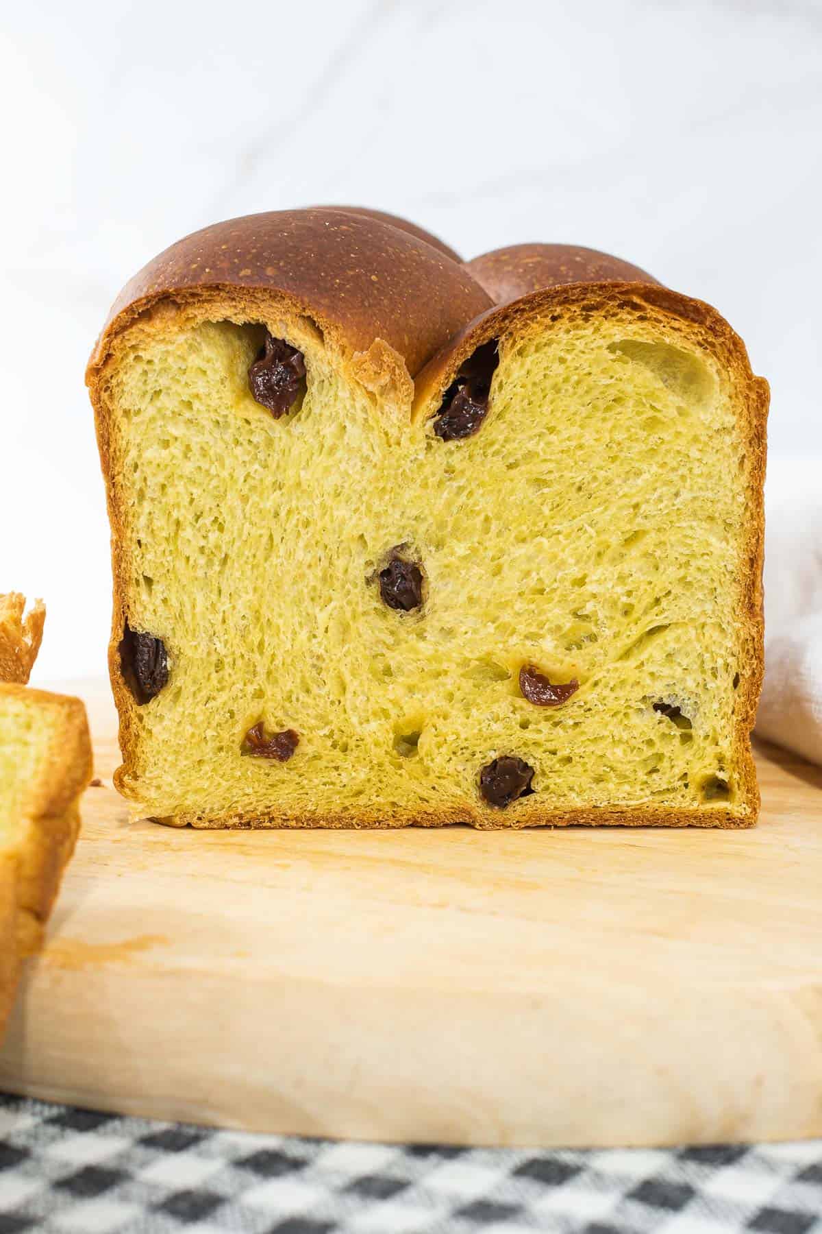 A loaf of bread with raisins.