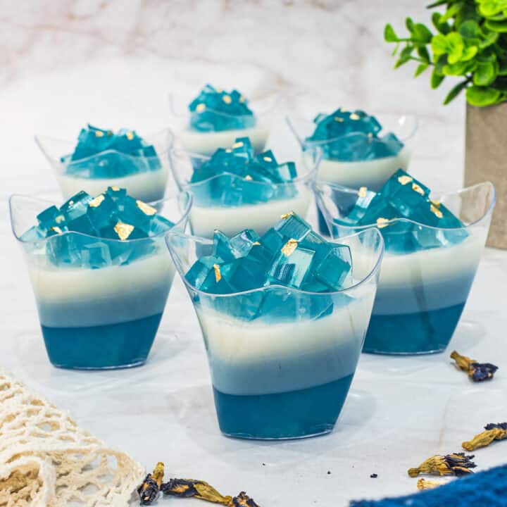 Butterfly Pea Jelly (Blue Pea Flower Agar Agar) Decorated Treats